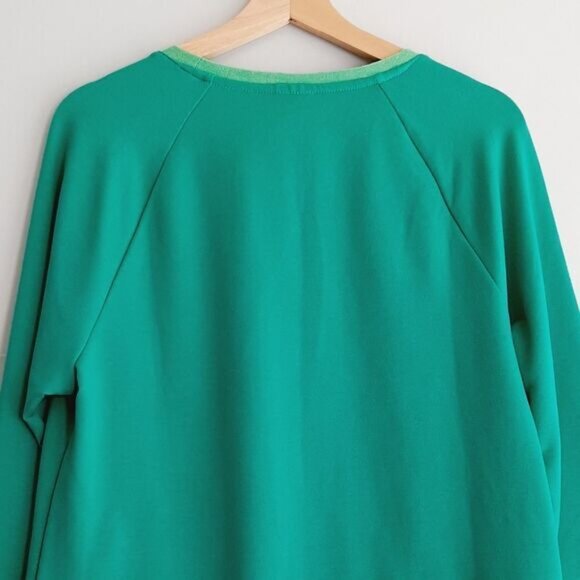 CHICO'S Weekends Color Twist Pocket Popover Soft Top Green Sz 1 | M - Picture 7 of 10